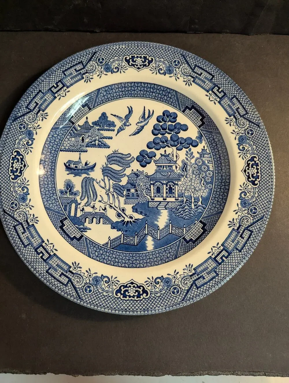 Vintage Churchill Blue Willow Dinner Plates Set of 3 English Ironstone